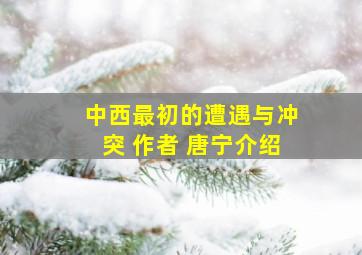 中西最初的遭遇与冲突 作者 唐宁介绍